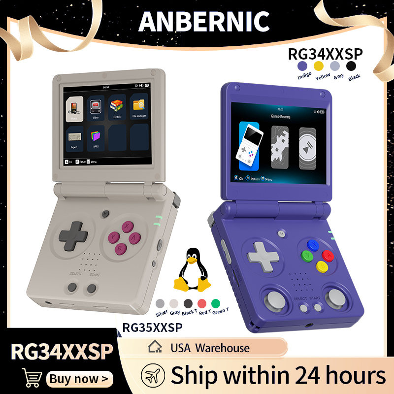 Retro Handheld Console Linux Ips Screen - Anbernic RG34XXSP RG35XXSP Flip Handheld Game