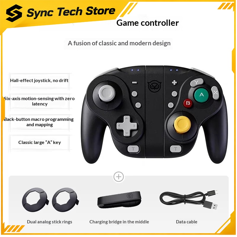 Wireless Retro Controller Bluetooth Gamepad - Retro GameCube Style Split JoyCon Wireless