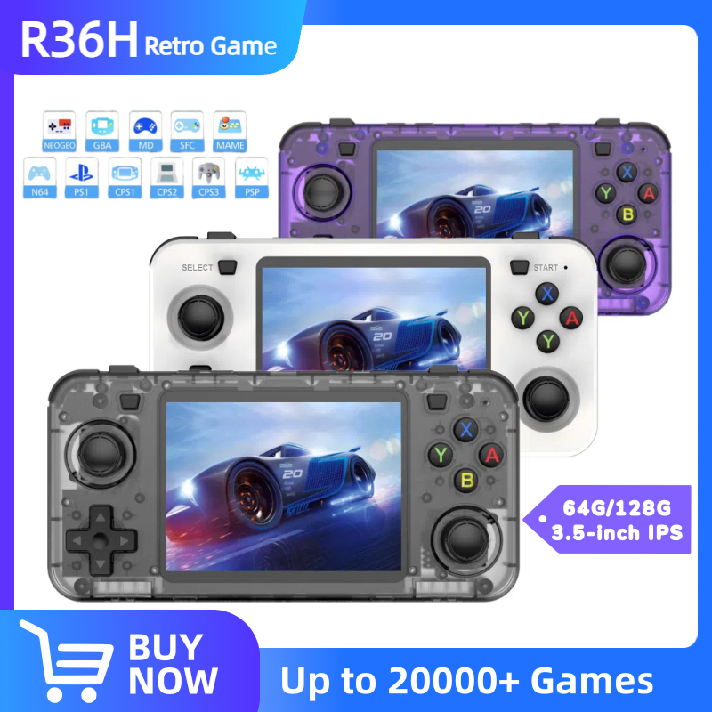Retro Handheld Console Linux Ips Screen - R36H Retro Handheld Video Game Console
