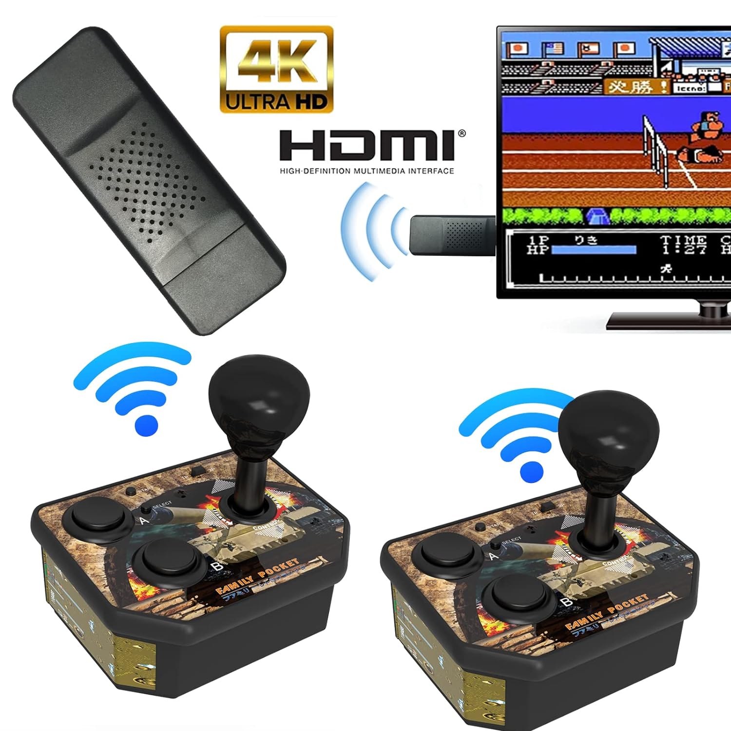 Retro Game Console Hdmi Tv Output - Nostalgic HD Game Console Hand-cranked Joystick