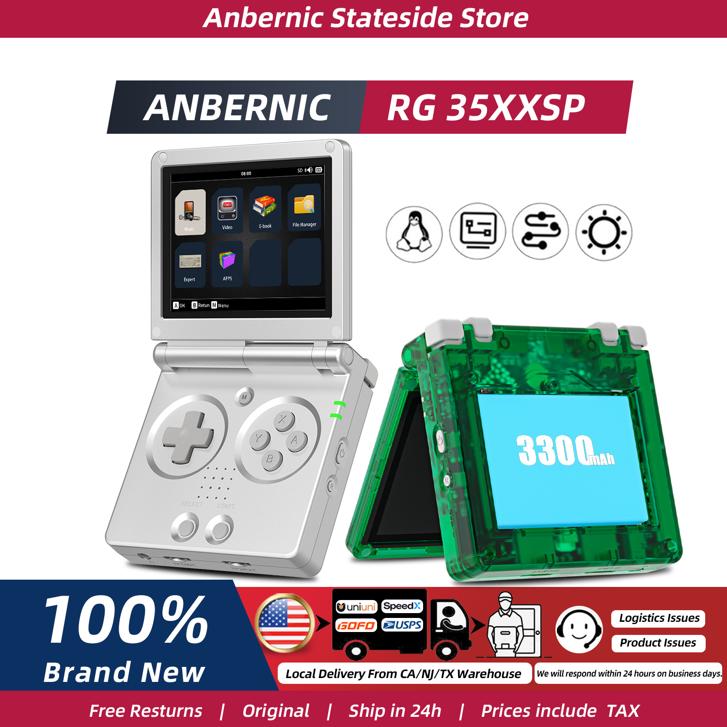 ANBERNIC RG35XXSP FILP 3.5 Inc - đánh giá và giá Retro Game Console Hdmi Tv Output