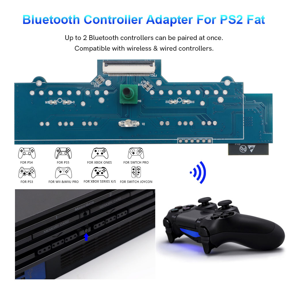 Retro Receiver For PS2 Fat Blu - đánh giá và giá Wireless Retro Controller Bluetooth Gamepad