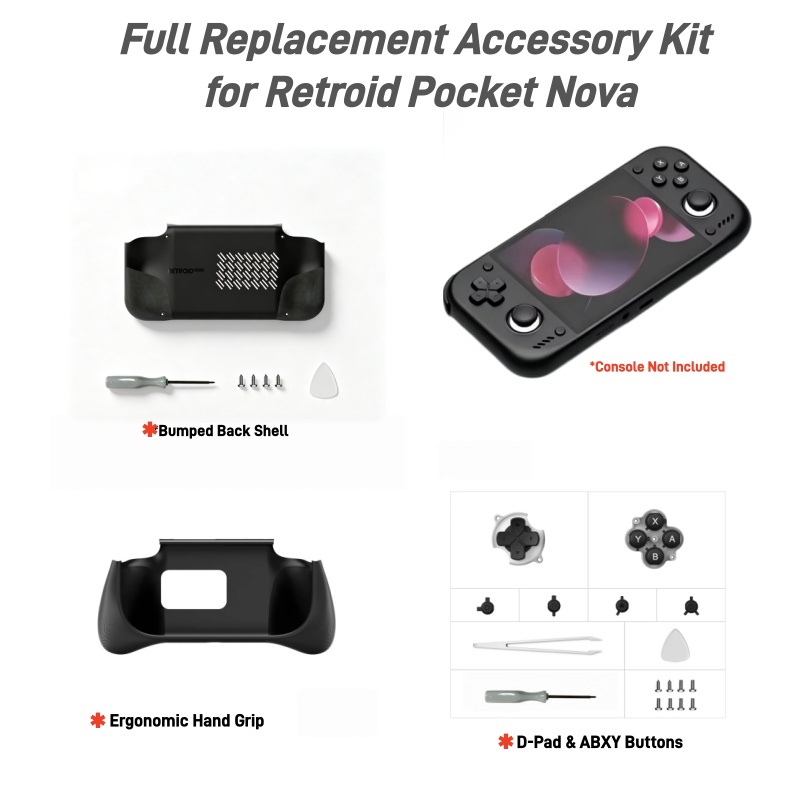 Retroid Pocket Nova DIY Mod Ki - đánh giá và giá Replacement Buttons Dpad Shell Mod
